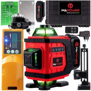 POZIOMICA LASEROWA LASER KRZYŻOWY 360 ELEKTRONICZNY KOMPENSATOR + DETEKTOR