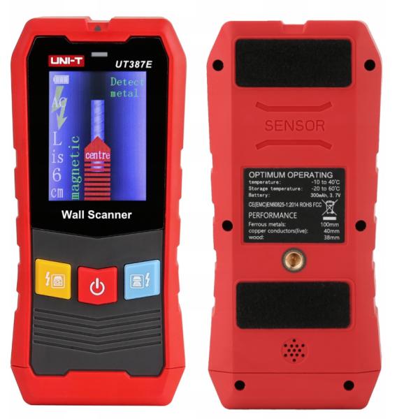 DETEKTOR PRZEWODÓW POD NAPIĘCIEM, METALU I DREWNA UT-387E UNI-T